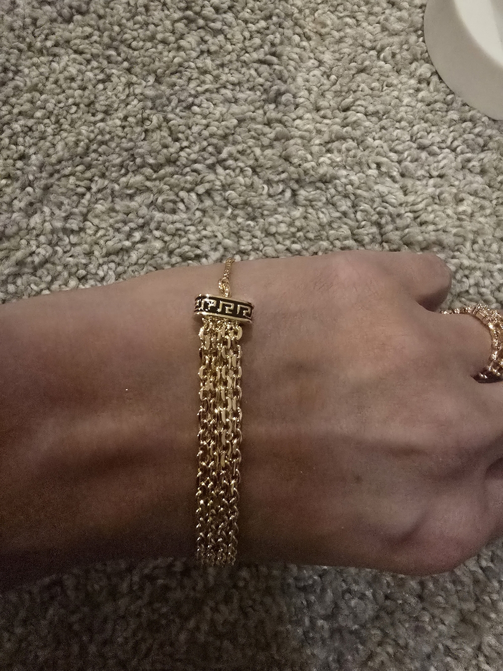 22kgp Dubai Jewekry Elegant Gold Multi-Strand Chain Bracelet - Picture 6 of 9